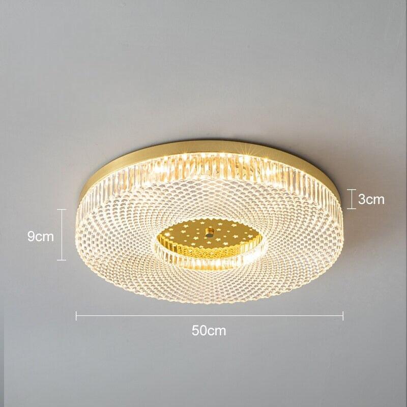 Plafonnier Cuivre Rond | Soirée Étoilée | Designix - Plafonnier Doré | Diamètre 50cm   - https://designix.fr/