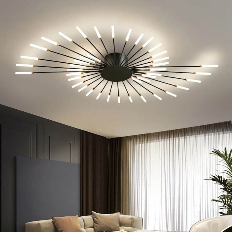 plafonnier-decoratif | Designix - Luminaire Plafonnier Noir 130 cm - https://designix.fr