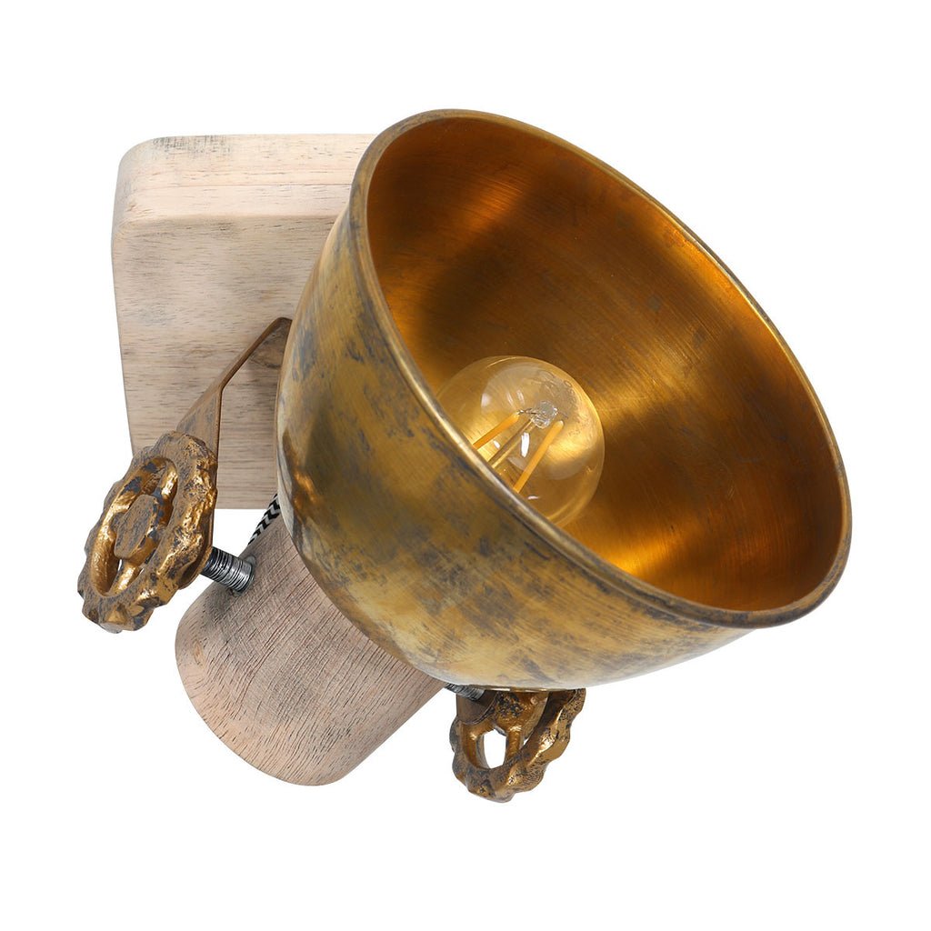 Plafonnier Industriel Bronze Bois | Pira - Designix Plafonnier