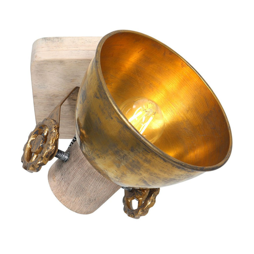 Plafonnier Industriel Bronze Bois | Pira - Designix Plafonnier