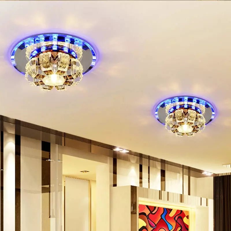 Plafonnier Lampe Pendentif Cristal Moderne | LuxeCristal - Designix Plafonnier Lumière Bleu