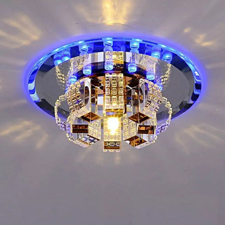 Plafonnier Lampe Pendentif Cristal Moderne | LuxeCristal - Designix Plafonnier Lumière Bleu