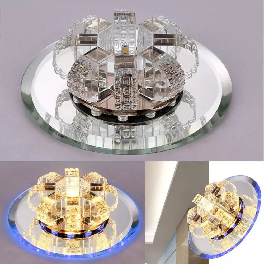 Plafonnier Lampe Pendentif Cristal Moderne | LuxeCristal - Designix Plafonnier Lumière Bleu
