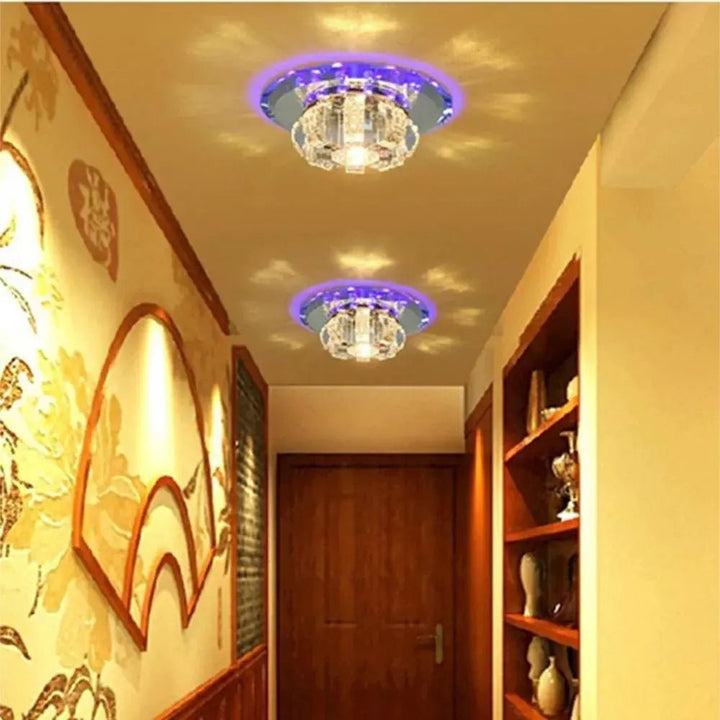 Plafonnier Lampe Pendentif Cristal Moderne | LuxeCristal - Designix Plafonnier Lumière Bleu