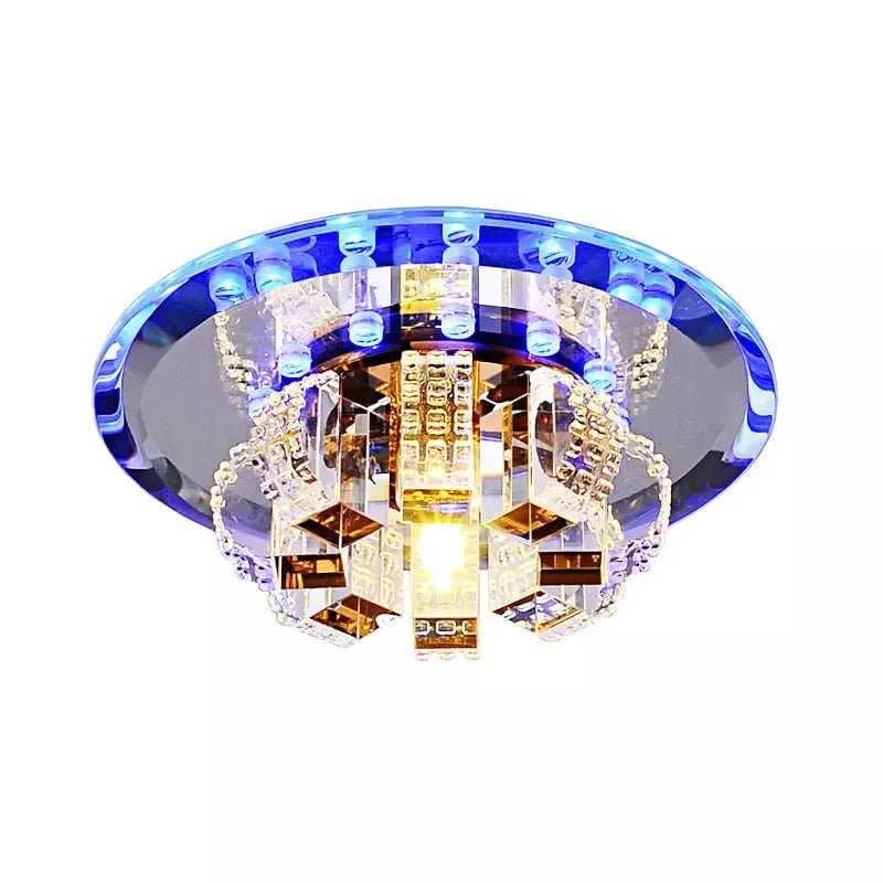 Plafonnier Lampe Pendentif Cristal Moderne | LuxeCristal - Designix Plafonnier Lumière Bleu
