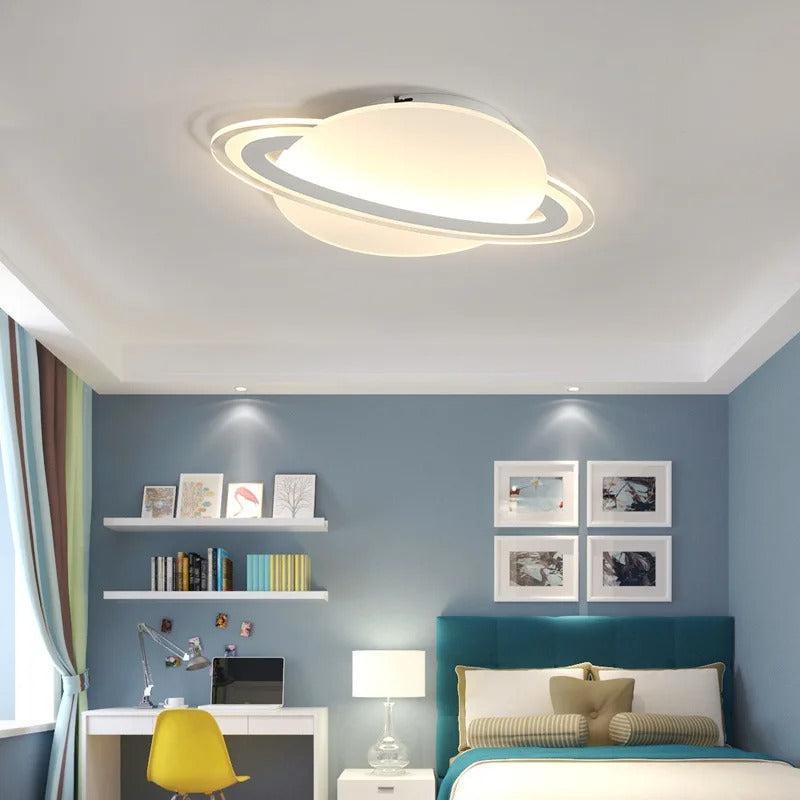 Plafonnier LED Enfant Planète | Quartz - Designix Plafonnier Blanc Chaud L 30 x W 20cm