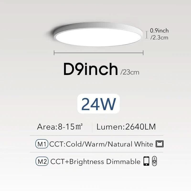 Plafonnier Led Ultrafin Moderne | Brume - Designix Plafonnier Blanc | 24W Blanc Froid