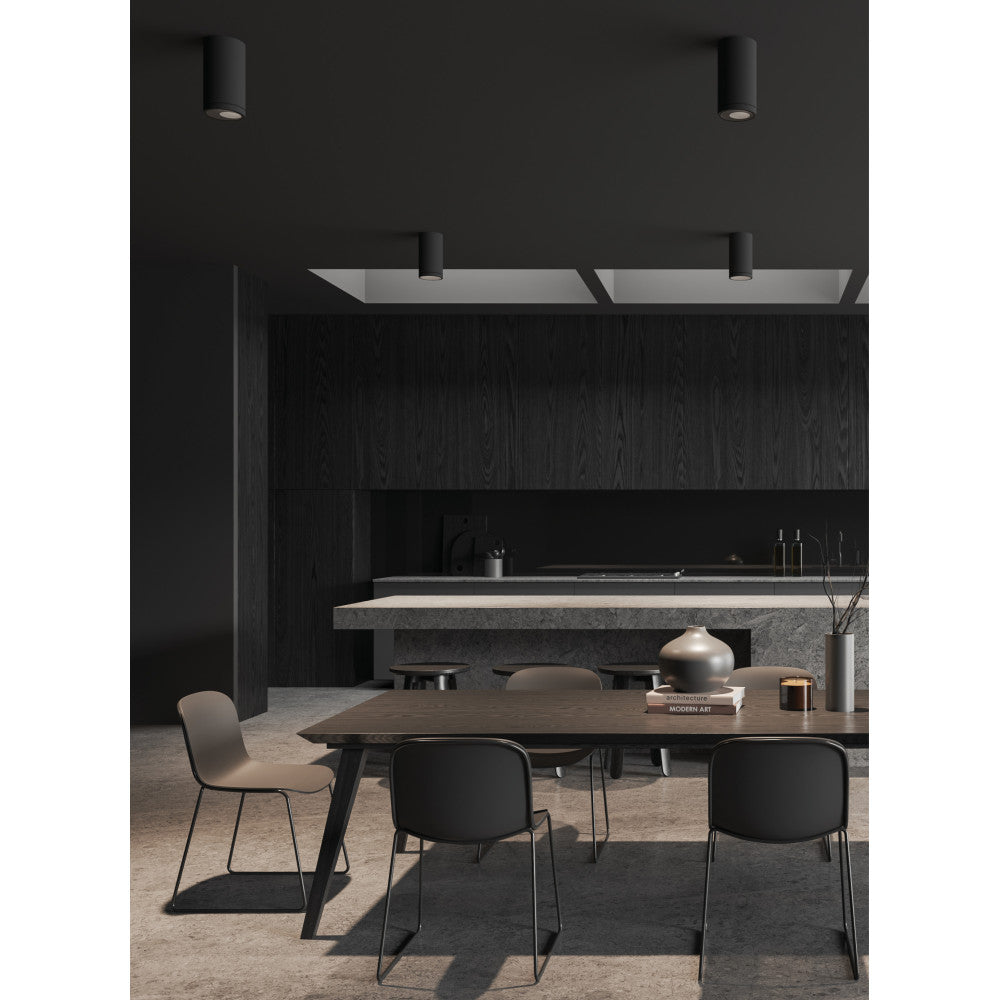 Plafonnier Orientable ZAMBELIS D85 10W IP44 DESIGN Noir Sable S180