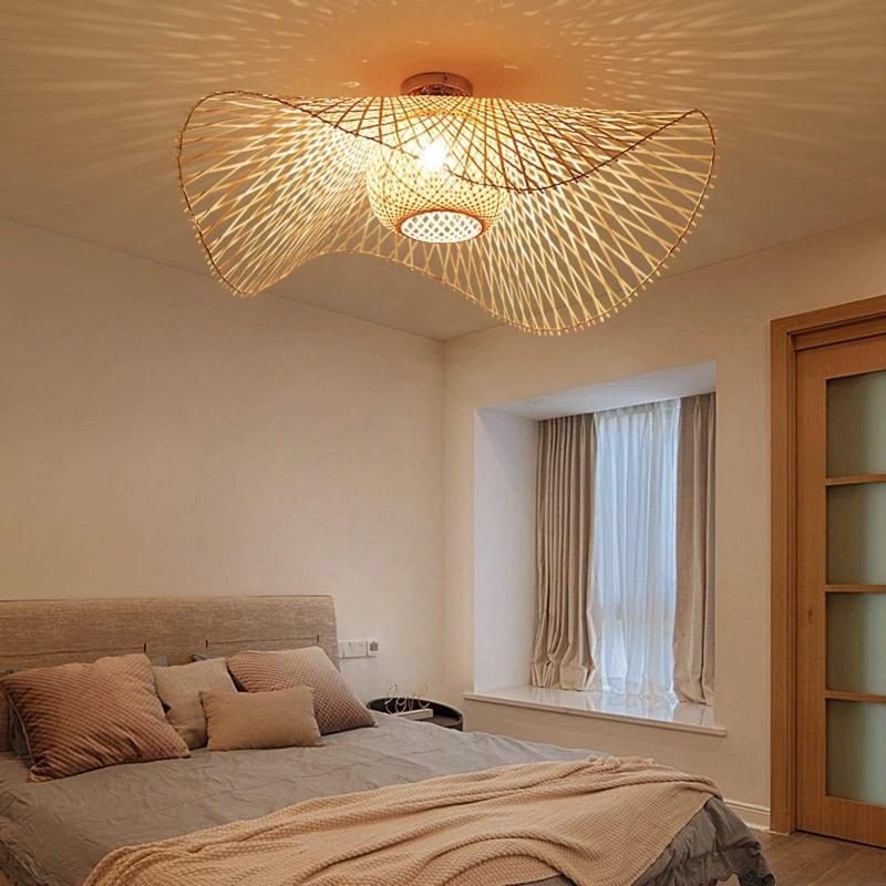 Plafonnier Osier | Qira - Designix Plafonnier Bambou 45 cm