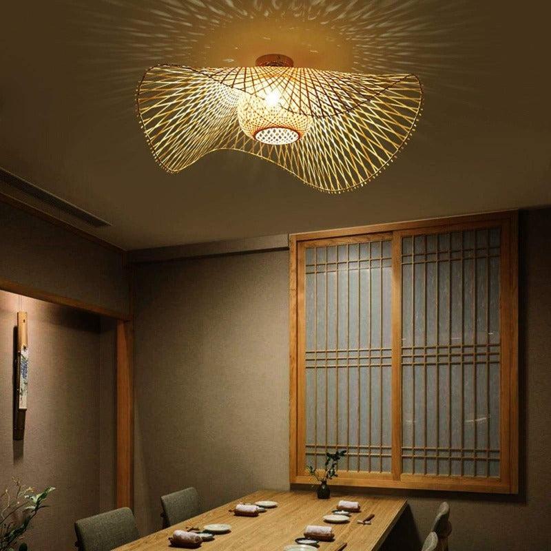 Plafonnier Osier | Qira - Designix Plafonnier Bambou 65 cm