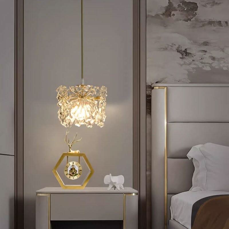 Plafonnier Suspendu LED | Cristal Élégance - Designix Suspension luminaire Suspendu Blanc Chaud