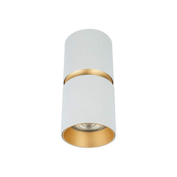 Plafonnier ZAMBELIS D60 GU10 DESIGN Blanc sable et Or Brosse S161