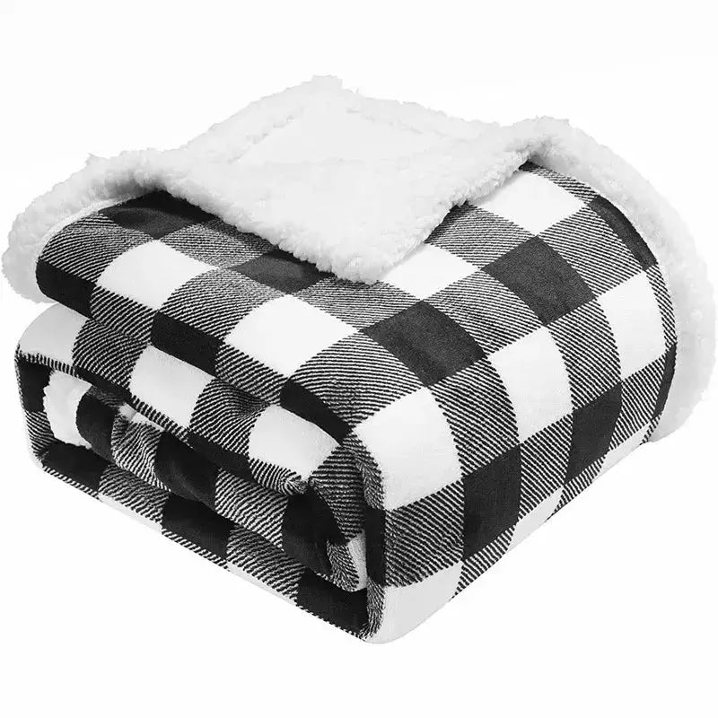 Plaid à Carreaux Écossais | Élégance et Confort - Designix Plaid Bleu & Blanc | Petit Carreau 130x150cm