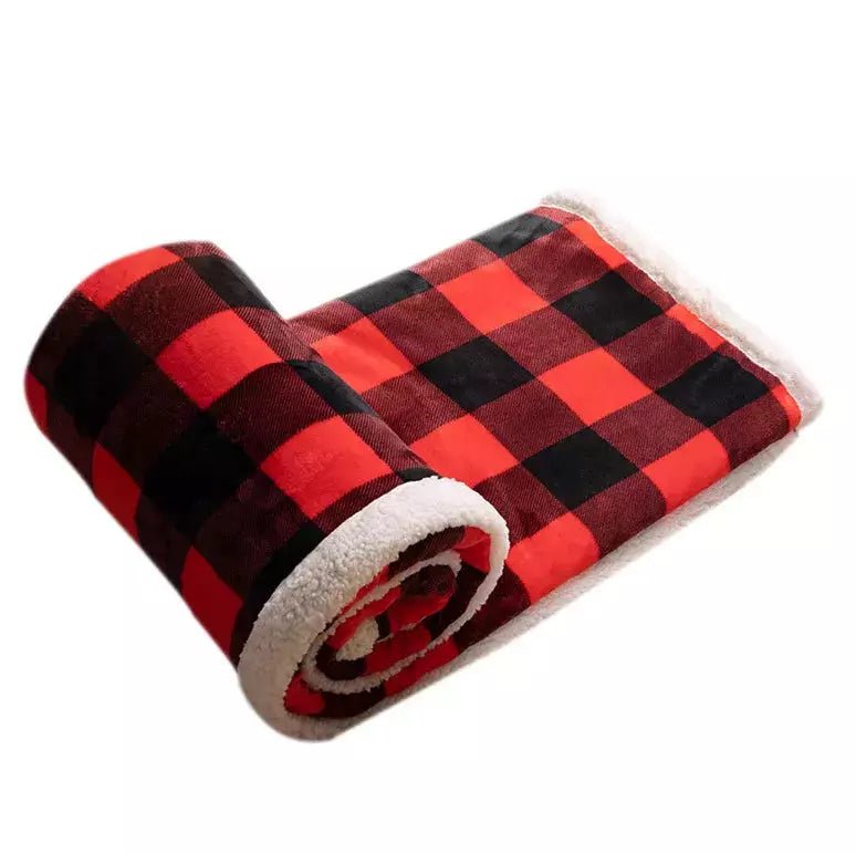 Plaid à Carreaux Écossais | Élégance et Confort - Designix Plaid Noir & Rouge | Petit Carreau 130x150cm