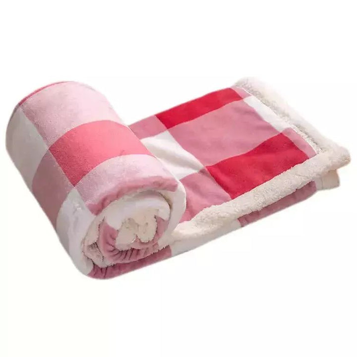 Plaid à Carreaux Écossais | Élégance et Confort - Designix Plaid Rose & Blanc | Petit Carreau 130x150cm