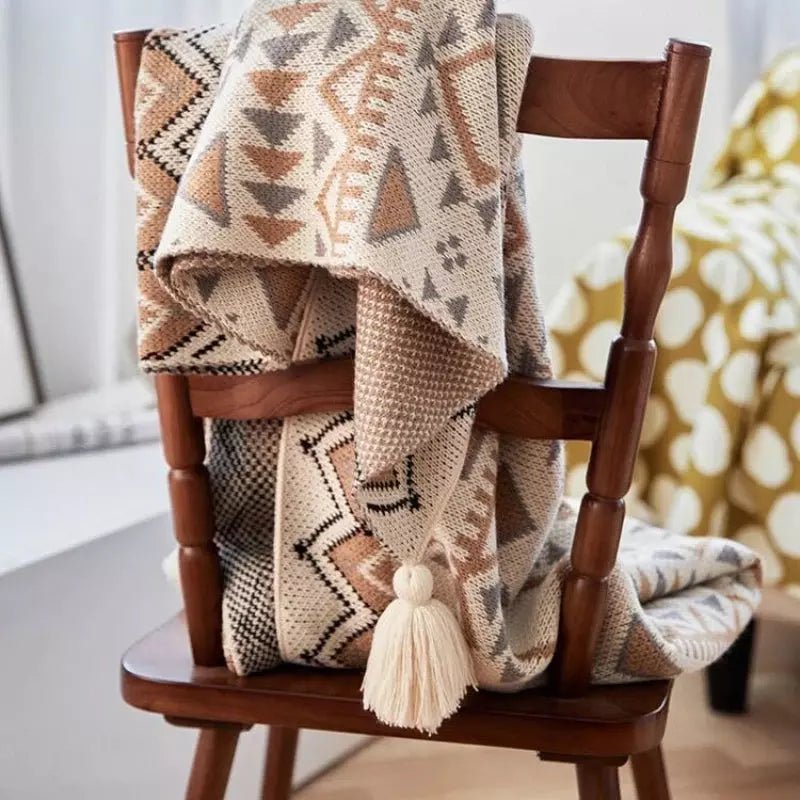Plaid Bohème Chic | Éclat Tribal - Designix Plaid Blanc 130x170cm