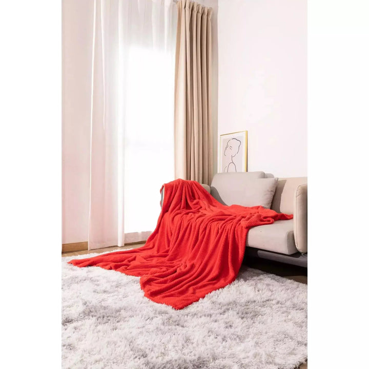 Plaid Chaud et Doux Grande Taille | Cocooning Deluxe - Designix Plaid Rouge 70x100cm