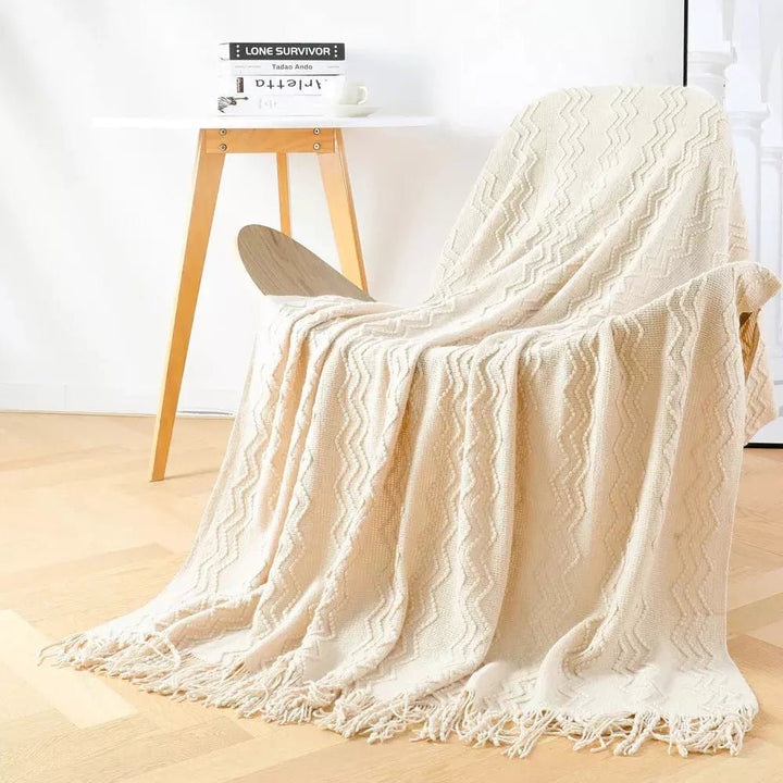 Plaid Fin Canapé | Douceur de Rosée - Designix Plaid Beige 127x172cm