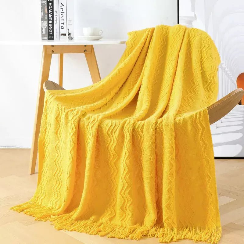 Plaid Fin Canapé | Douceur de Rosée - Designix Plaid Jaune 127x172cm