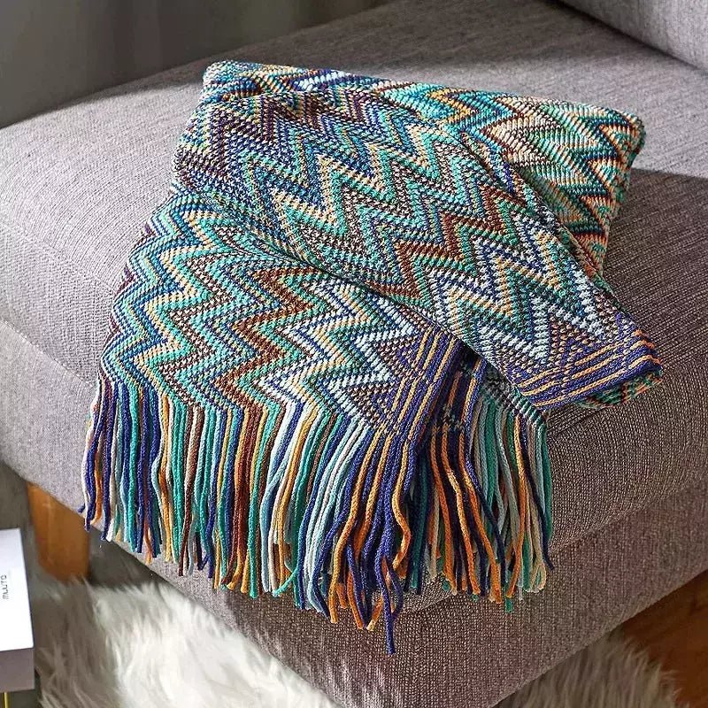 Plaid Indien Vintage | Esprit Navajo - Designix Plaid Bleu 127x180cm