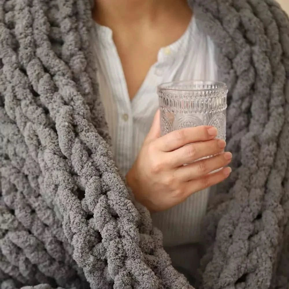 Plaid Laine Grosse Maille | Chaleur Cocooning
