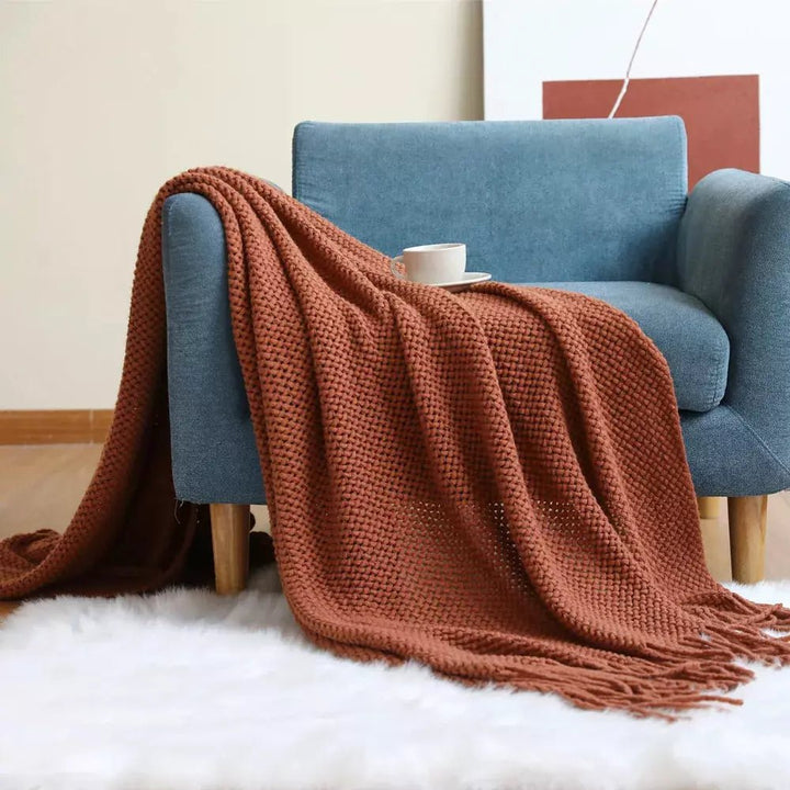 Plaid pour Fauteuil | Confort Tissé - Designix Plaid Caramel 127x172cm