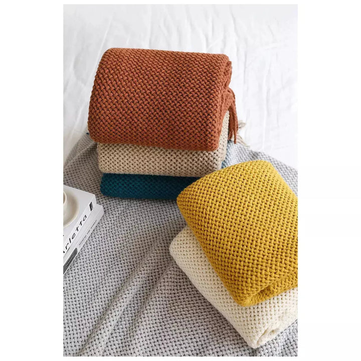 Plaid pour Fauteuil | Confort Tissé - Designix Plaid Jaune 127x172cm