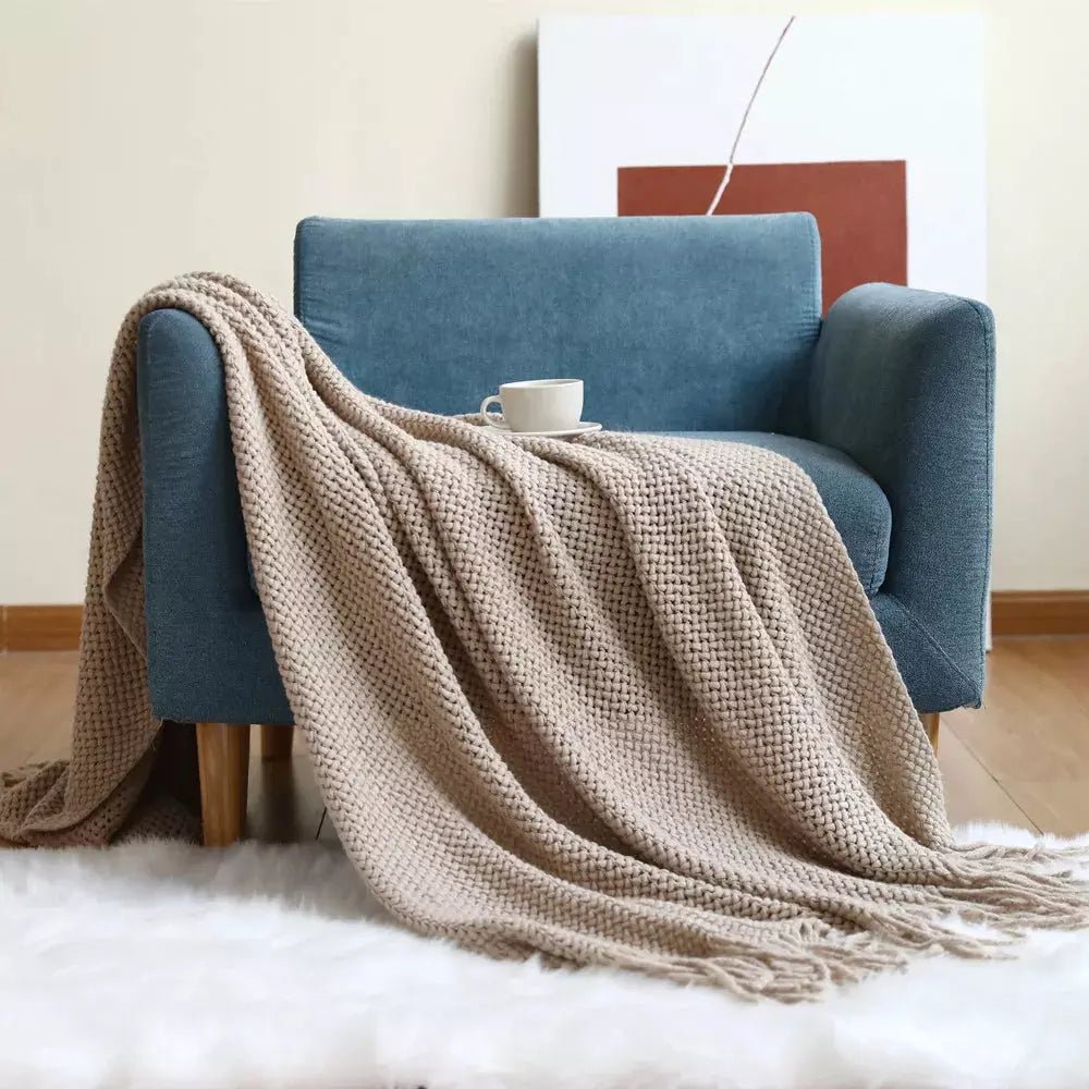 Plaid pour Fauteuil | Confort Tissé - Designix Plaid Kaki 127x172cm