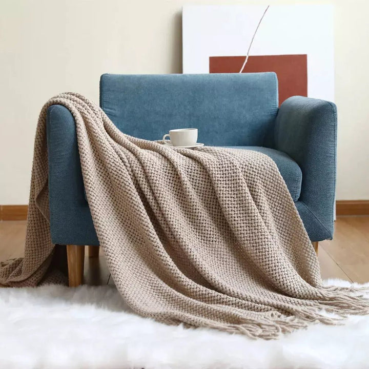 Plaid pour Fauteuil | Confort Tissé - Designix Plaid Kaki 127x172cm