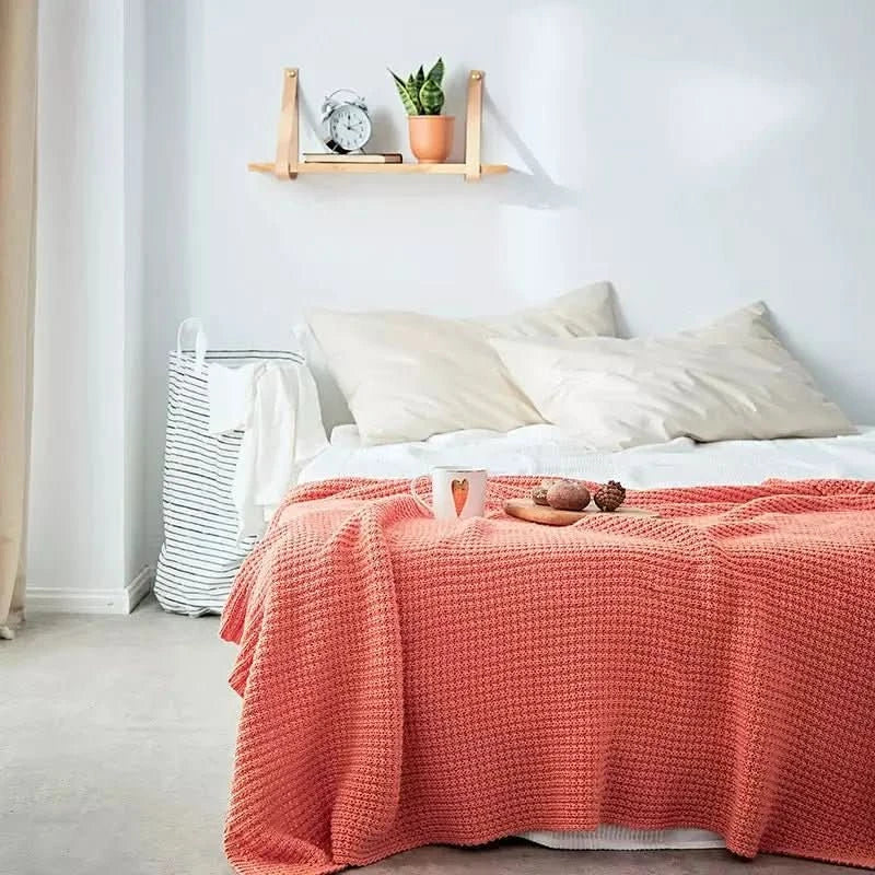 Plaid Tricotée 130x180 Fin | Évasion Cocooning - Designix Plaid Rouge 130x180cm