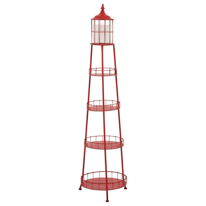 Porte - bougie Phare Métal Rouge - Designix