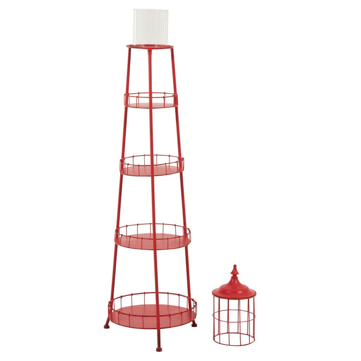 Porte - bougie Phare Métal Rouge - Designix