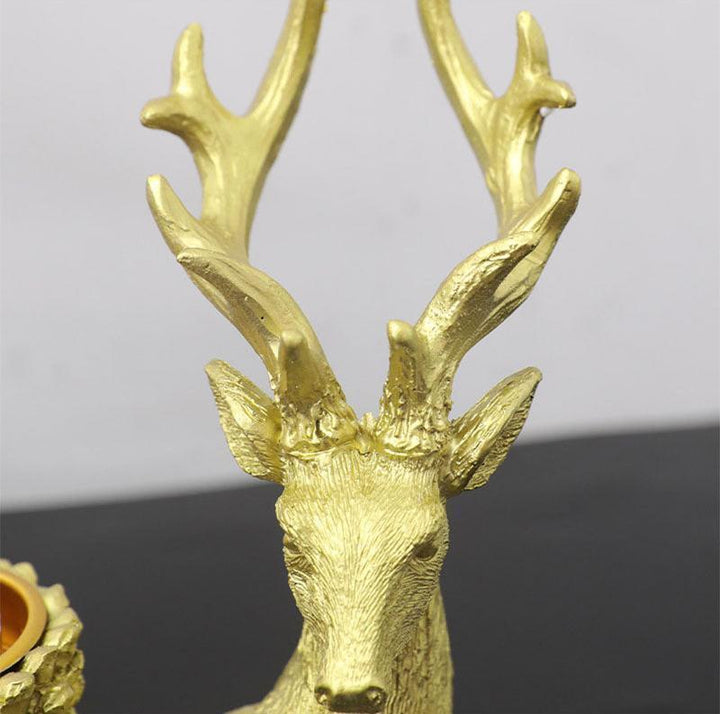 Porte - Bougies Cerf Doré | Rocher - Designix Bougeoirs Doré