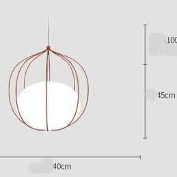 Suspension design LED en cage colorée avec sphère lumineuse en verre Hang | Designix - Luminaire - https://designix.fr