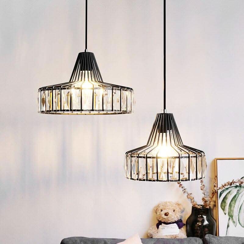 Suspension design LED en verre crystal avec formes géométriques style Hang | Designix - Luminaire - https://designix.fr
