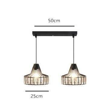Suspension design LED en verre crystal avec formes géométriques style Hang | Designix - Luminaire A - 2 lampes - https://designix.fr