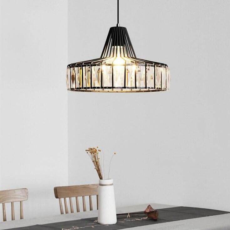 Suspension design LED en verre crystal avec formes géométriques style Hang | Designix - Luminaire - https://designix.fr