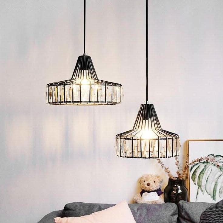 Suspension design LED en verre crystal avec formes géométriques style Hang | Designix - Luminaire - https://designix.fr