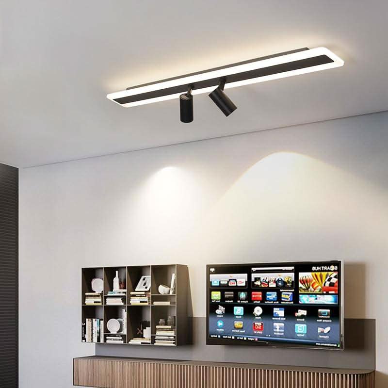 Plafonnier design moderne LED en métal noir avec plusieurs spots lumineux | Designix - Luminaire - https://designix.fr