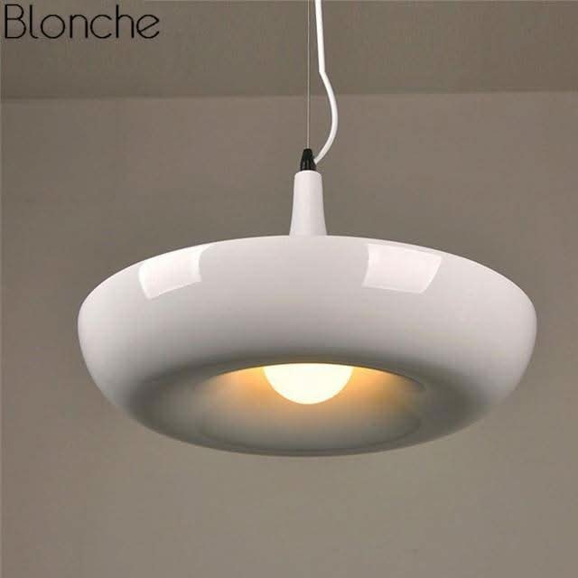 Suspension moderne arrondie pour plante Pot | Designix - Luminaire Blanc - https://designix.fr