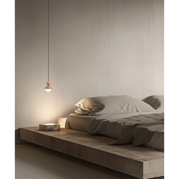 Suspension ZAMBELIS D140 8W Dimmable DESIGN Laiton et Terracotta 25100