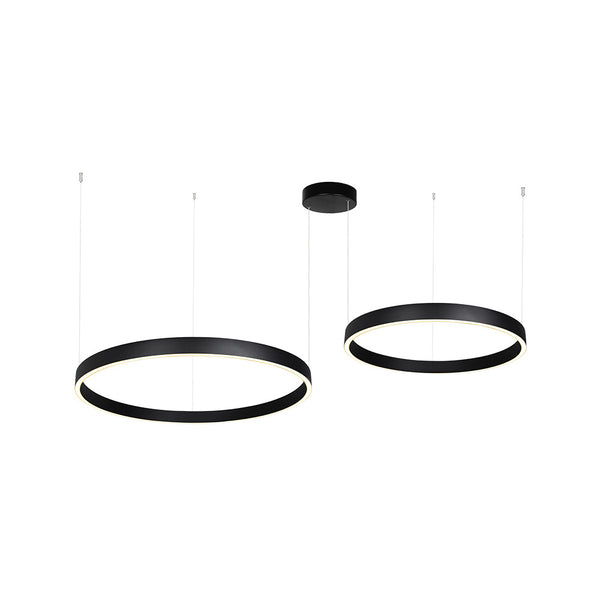 Suspension ZAMBELIS D800 + D600 118W Dimmable Direct/Indirect DESIGN Noir Sable 25372