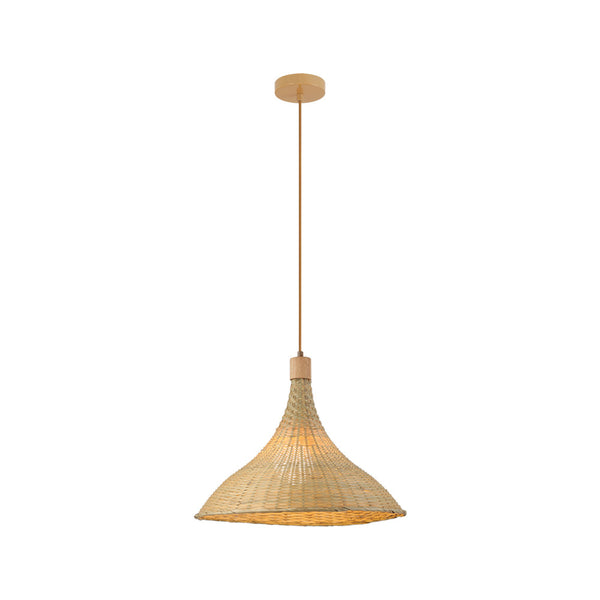 Suspension ZAMBELIS D480 E27 DESIGN Rotin Sans Source 25441