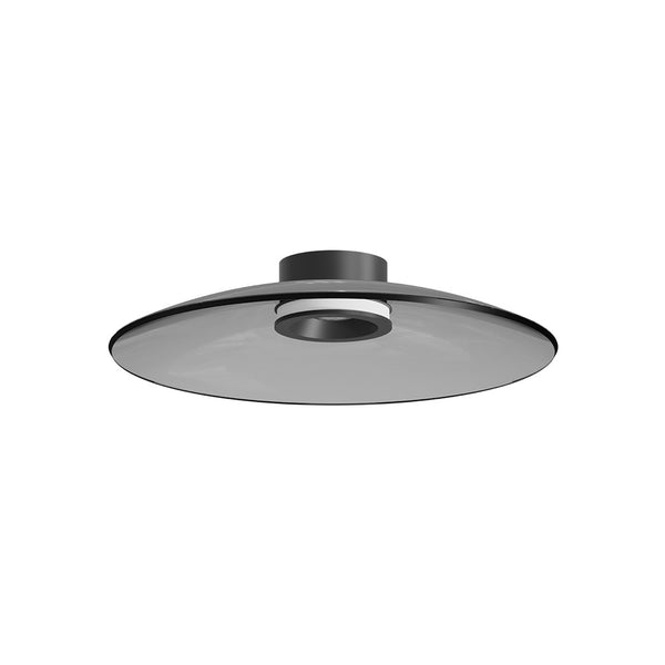 Plafonnier ZAMBELIS D500 30W CCT Dimmable DESIGN Verre Fume et Noir Mat 25269