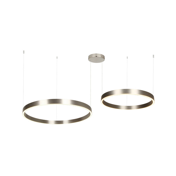 Suspension ZAMBELIS D800 + D600 118W Dimmable Direct/Indirect DESIGN Nickel Brosse 25373