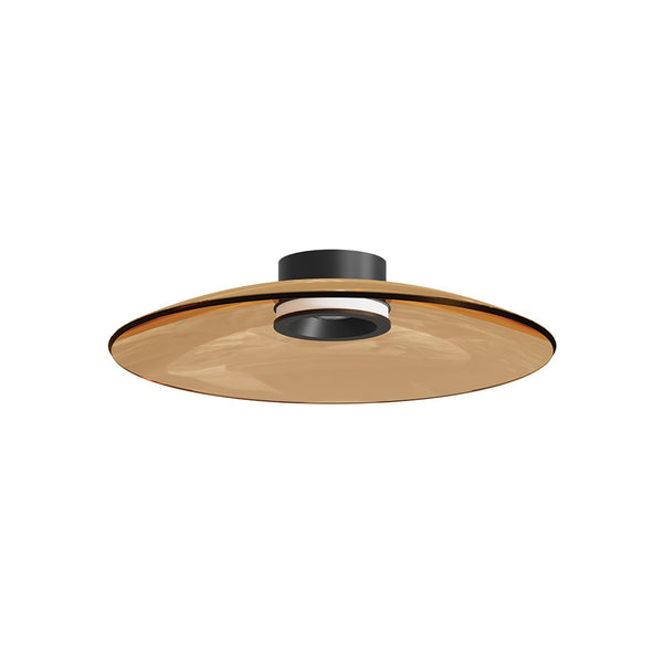 Plafonnier ZAMBELIS D500 30W CCT Dimmable DESIGN Verre Brun et Noir Mat 25268