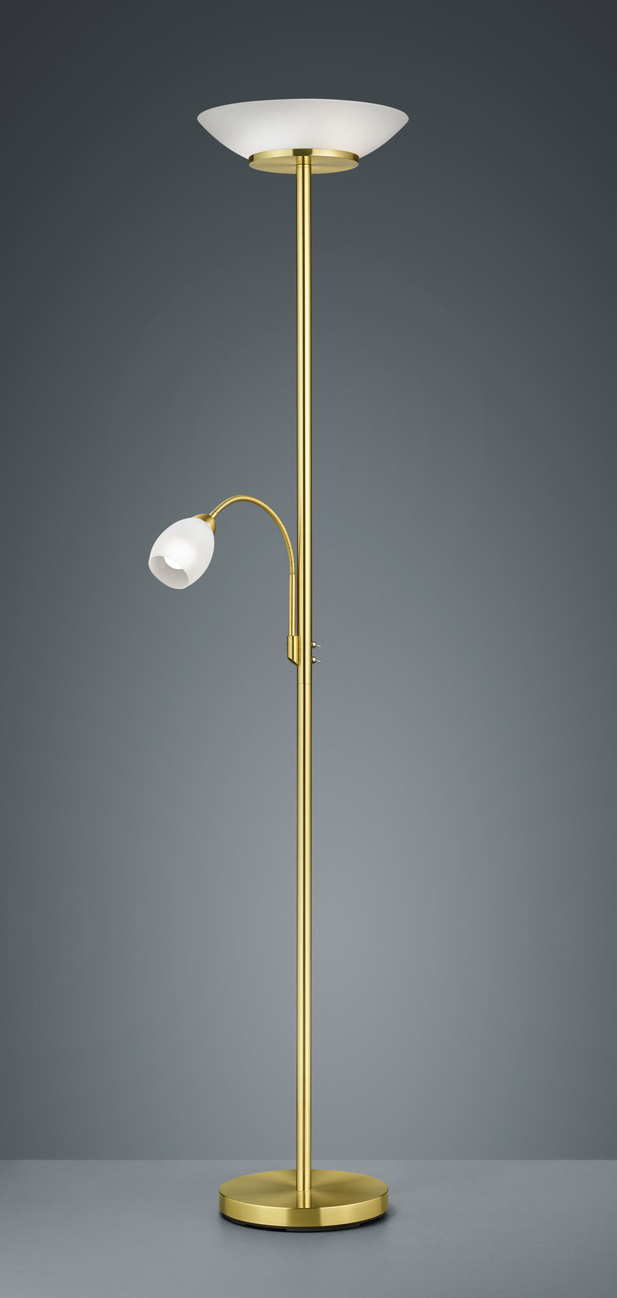 Lampadaire Gerry 2 lumières laiton brossé