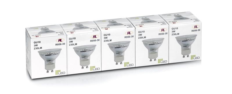 Lot de 5 ampoules LED GU10 réflecteur, 3 W | Reality