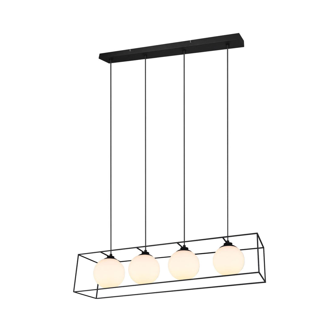 Suspension Gabbia 4 lumières noire mat