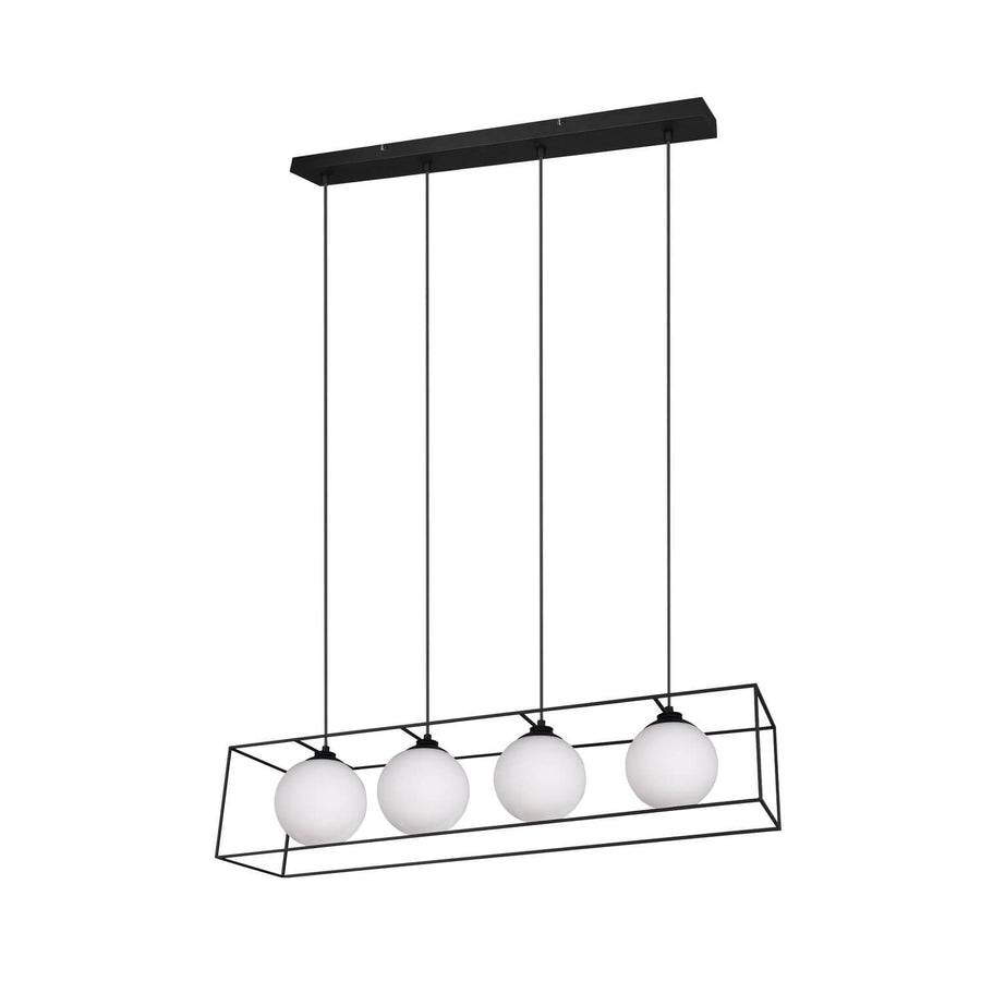 Suspension Gabbia 4 lumières noire mat